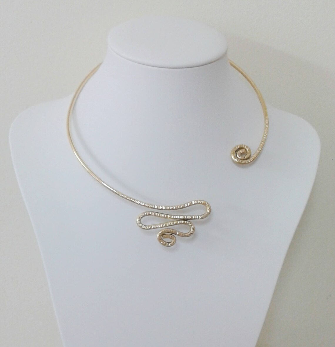 Wire Wrapped and Hammered Choker Necklace Made of Etsy