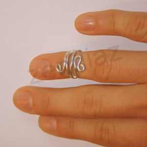 Spiral Midi Ring , Minimalist Knuckle Ring Gold - Silber 925