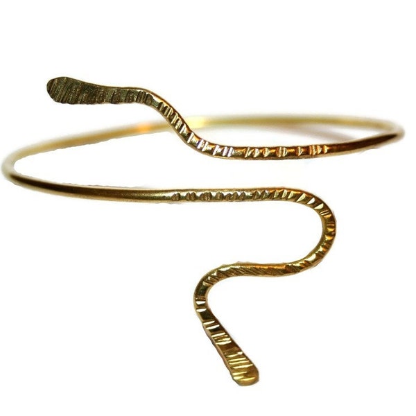 Snake Upper Arm Cuff , Arm Band  made of  Brass Aluminium Copper German silver Sterling silver 925 Gold plated 24k