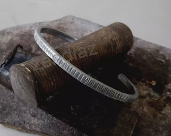 Handmade Patina Sterling Silver Bar Bracelet