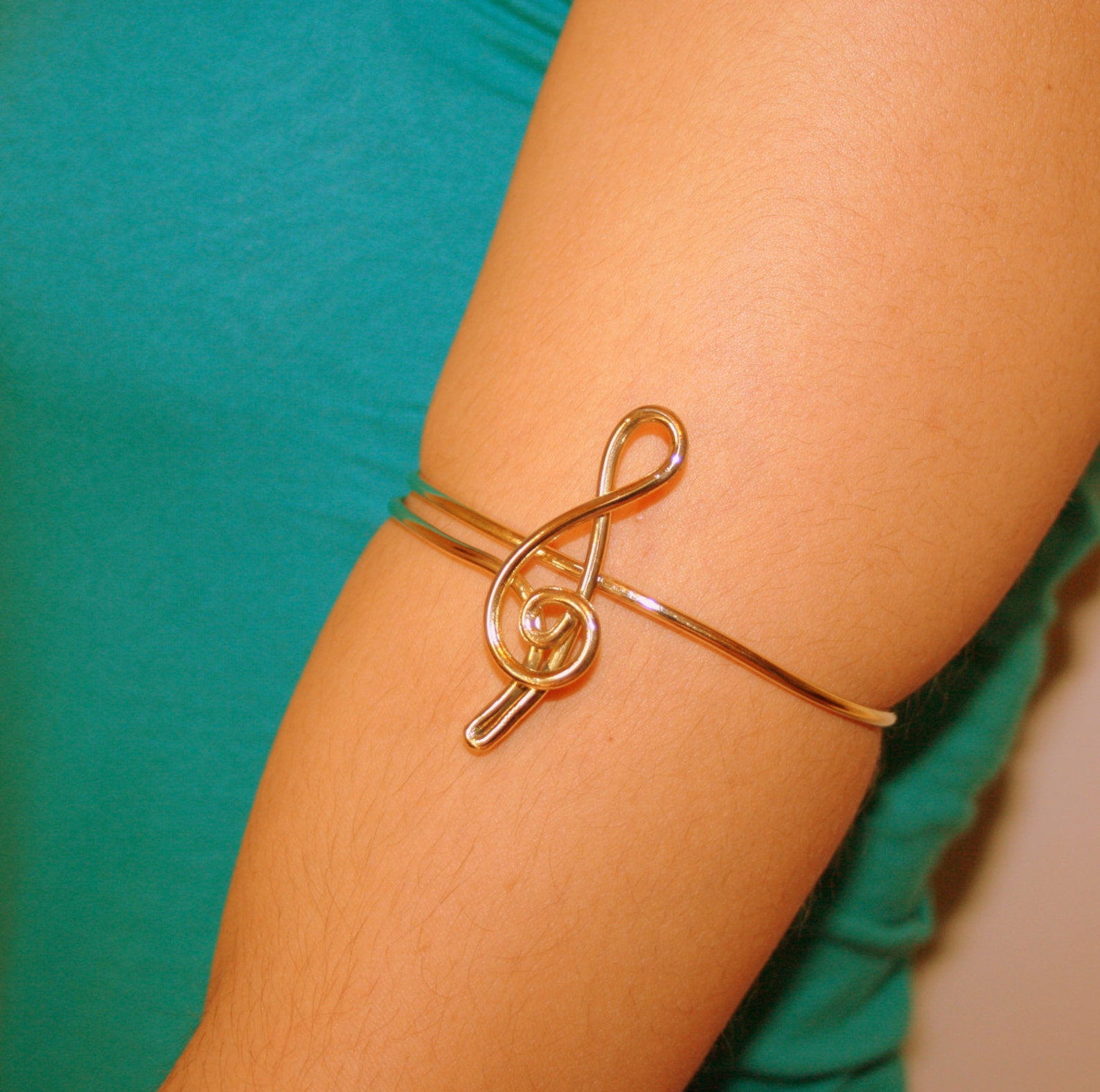 Clef Upper Arm Cuff Arm Band Handmade Gold Silver 925 Clef Etsy