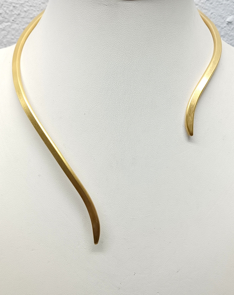 Choker, Gold Silber, Minimal Chic, Choker Halskette ,Handmade Gold Silber 925, Cuff Choker Collar Necklace, Vergoldung 24k. Bild 3