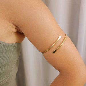 Silver, Handmade simple arm cuff , Silver, Gold, Copper Rose color, Aluminum, Copper, Brass, Gold plated 24k, or Sterling Silver 925 . image 8