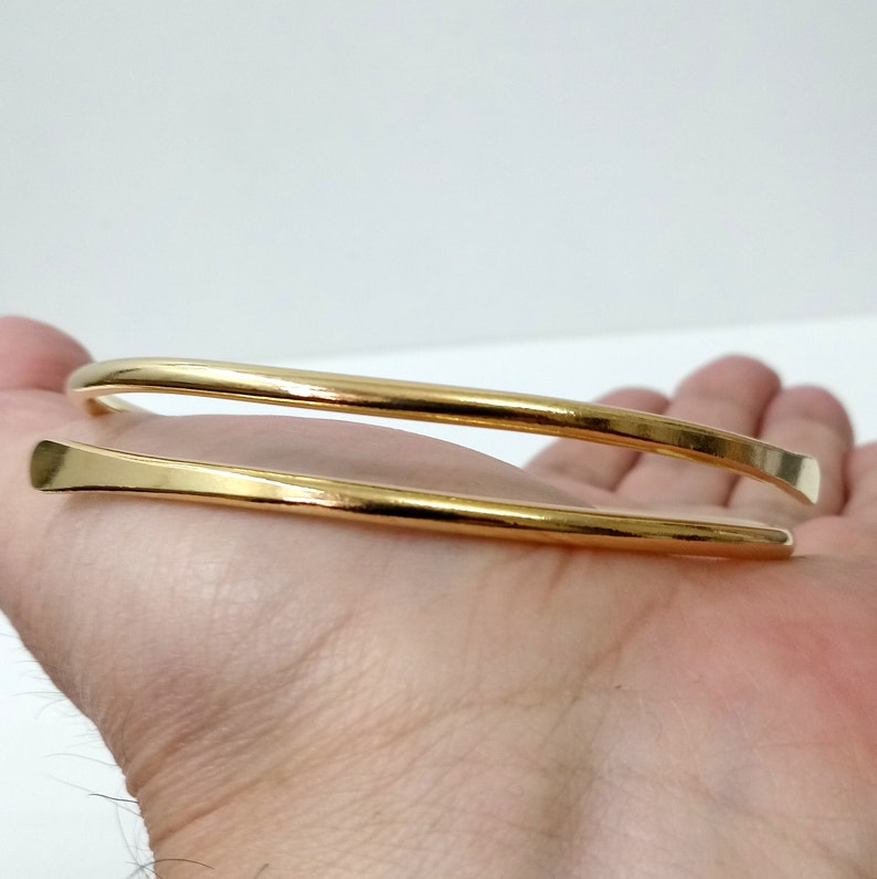 Gold Silver Arm Band Arm Cuff , Upper Arm Band , Minimalist Gold Filled 14 K, Sterling Silver 925, Copper, Brass, Aluminum, Gold plated 24k image 8