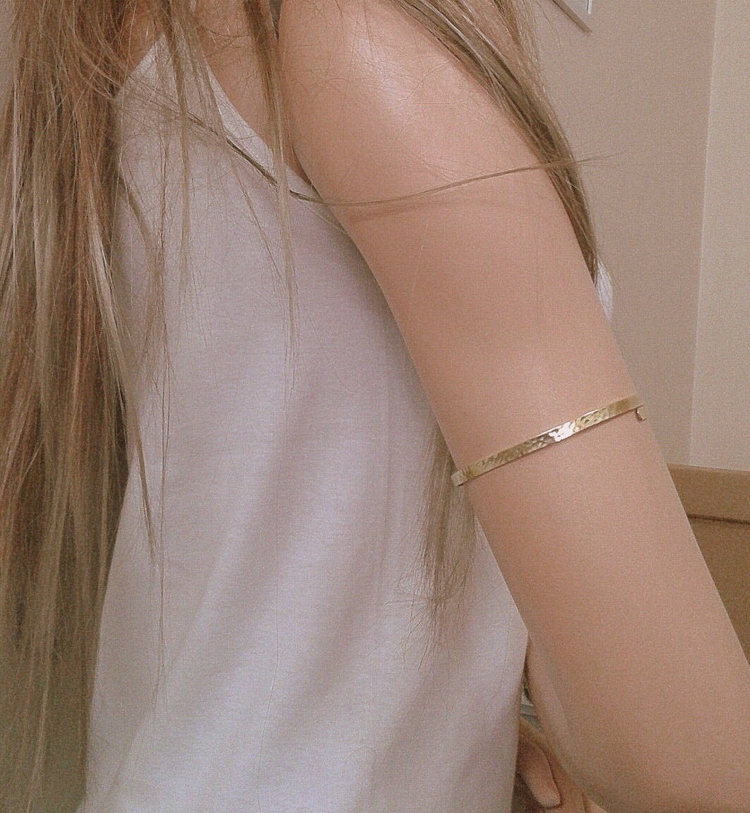 Arm Bandhammered Upper Arm Band Gold Silver Cuff Bracelet Etsy