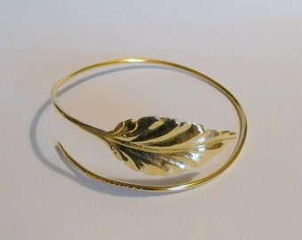 Gold Leaf Upper Arm Cuff - Arm Band made of Brass