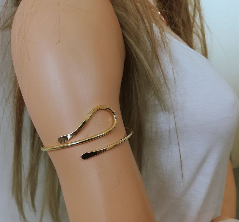 Armlet ,Arm Band, Boho Jewelry ,Upper Arm Band Minimalist Gold Filled 14 K , Sterling Silver 925 , Copper Brass Aluminum German Silver. image 1