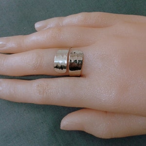 Minimalist Hammered Gold-Silver Ring Elegant Design Handmade ,Sterling Silver 925,Brass,Gold plated 24k image 2