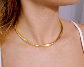 Choker, Gold  Silver,  Minimal Chic, Choker Necklace ,Handmade Gold - Silver 925,  Cuff Choker Collar Necklace,gold plating 24k