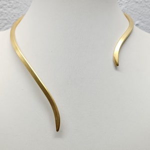 Choker, Gold Silber, Minimal Chic, Choker Halskette ,Handmade Gold Silber 925, Cuff Choker Collar Necklace, Vergoldung 24k. Bild 5