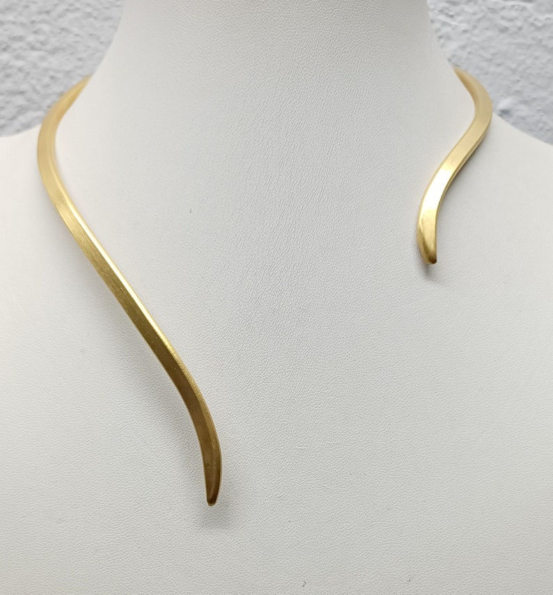 Choker, Gold Silber, Minimal Chic, Choker Halskette ,Handmade Gold Silber 925, Cuff Choker Collar Necklace, Vergoldung 24k. Bild 5