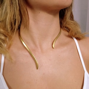 Choker, Gold Silber, Minimal Chic, Choker Halskette ,Handmade Gold Silber 925, Cuff Choker Collar Necklace, Vergoldung 24k. Bild 4