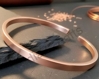 Bracciale in rame largo fatto a mano,