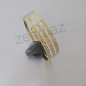 Arm Band-Hammered Upper Arm Band - Gold Silver Cuff bracelet made of brass, aluminium or german sivler.