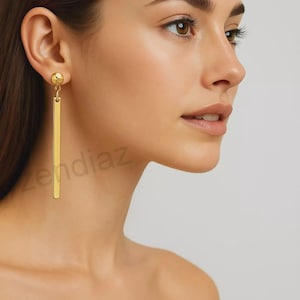 Minimalist Bar Dangle Earrings:
