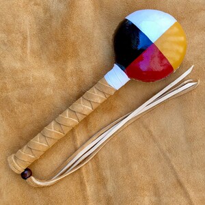 SACRED BEAR SWEATLODGE Native American, Music Instrument, Rattle, Vibration, Healer, Prayer, Deer Hide, Chant, Meditation image 4