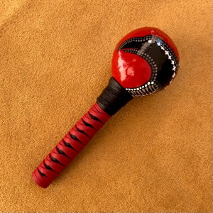 THE RAVEN (Mini) - Native American, Music Instrument, Rattle, Vibration, Healer, Prayer, Deer Hide, Ceremony, Meditation