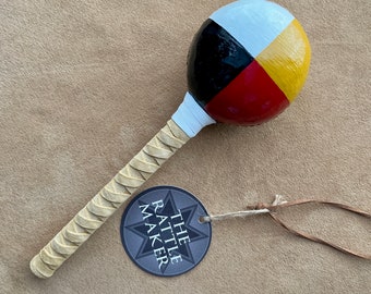 MEDICINE WHEEL RATTLE - Cycle of Life  & 4 Seasons, Native American, Music Instrument, Rattle, Vibration, Healer, Prayer, Chant, Meditation