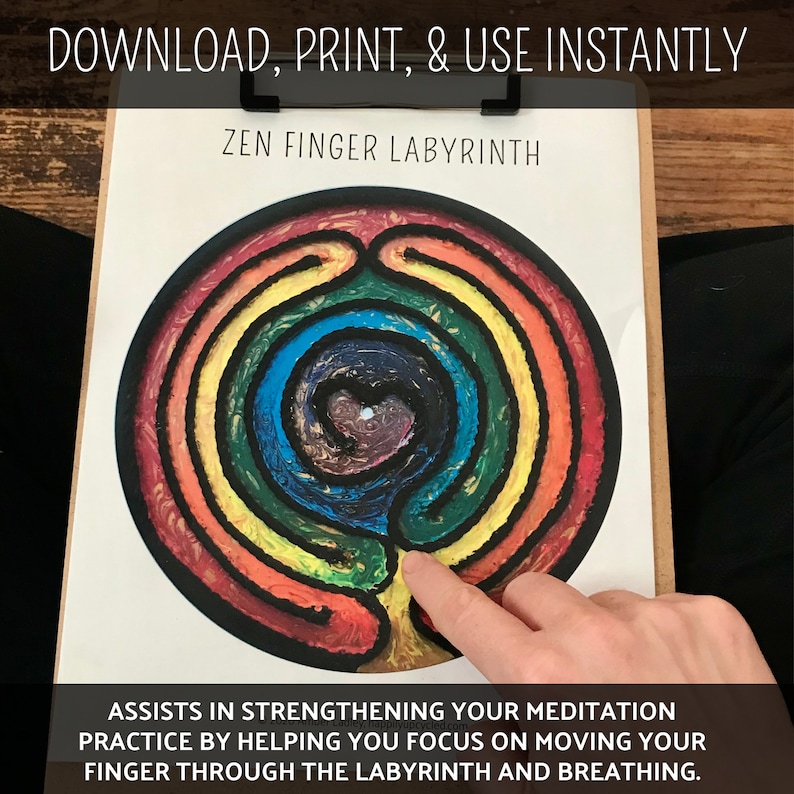 Zen Finger Labyrinth Printable - Find Calm in Mindful Breaks and ...