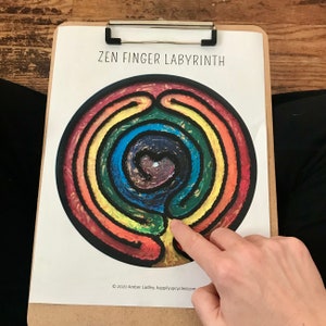 Zen Finger Labyrinth Printable - Find Calm in Mindful Breaks and Meditation