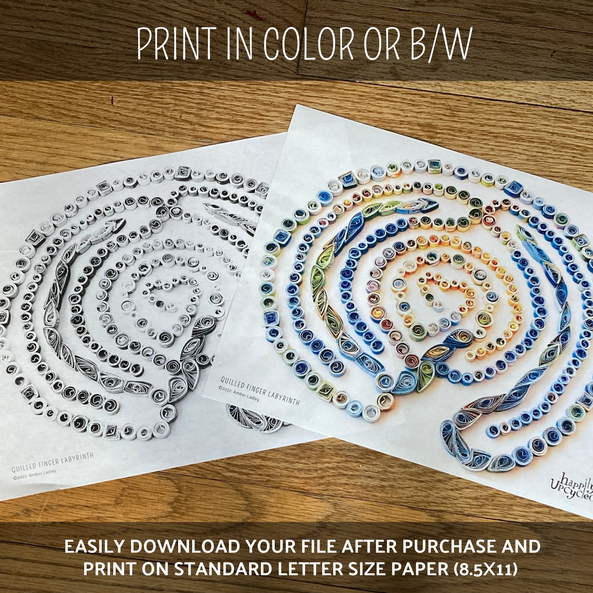Quilled Finger Labyrinth Instant Download for Mindfulness & Meditation ...