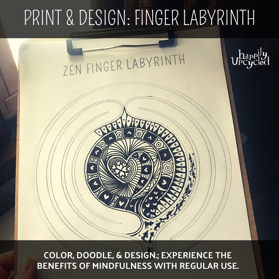 Mindfulness Coloring Page: Finger Labyrinth - Instant Download ...