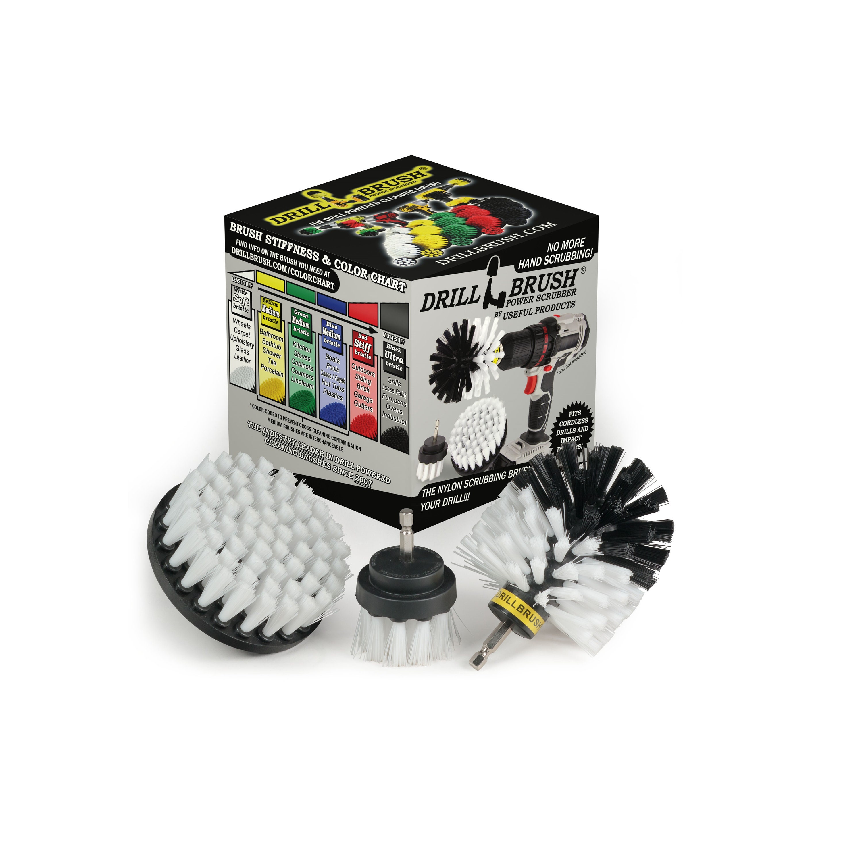 Wheel Cleaner Kit by Drill Brush 3 Piece Cleaning Tool Attachment