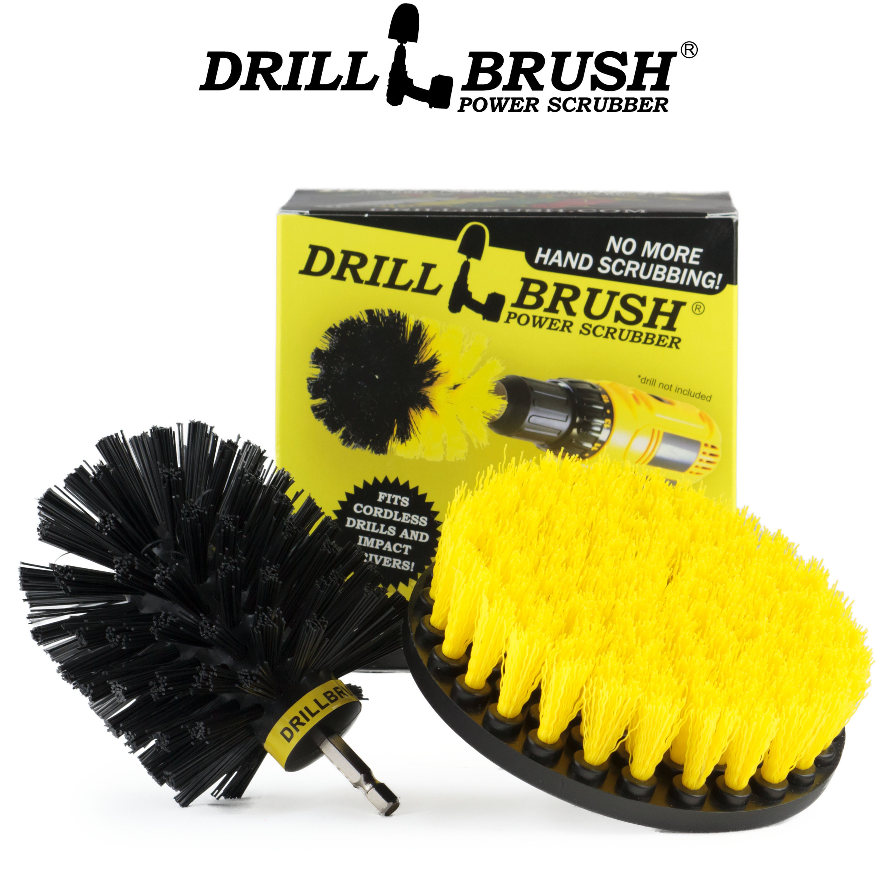 Drillbrush Shower Scrubber Cleaning Brush Set - Nylon Power Brush Tile and  Grout Bathroom Cleaning Scrub Brush Kit - Power Scrubber Drill Brush Kit 