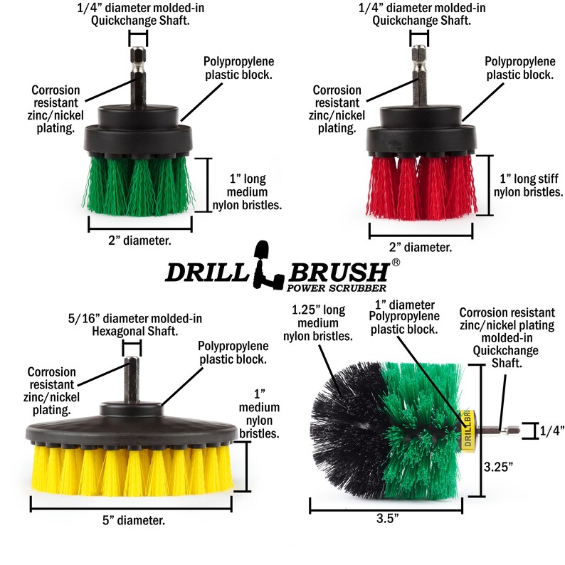 Shower Cleaning Drill Brush Set Household Cleaning Brushes Etsy