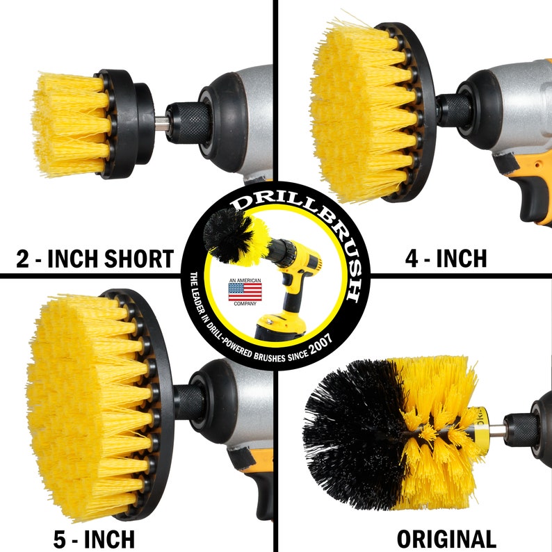 Drillbrush 4 Piece Nylon Power Brush Tile and Grout Bathroom Etsy