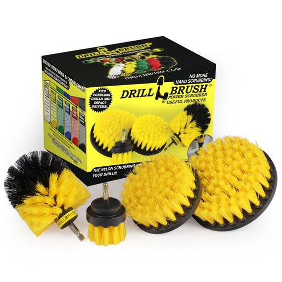 Drillbrush Shower Cleaner 2 Pc. Set, Grout Brush Drill Attachment Scrub Brush, Household Cleaning Brushes for Drill