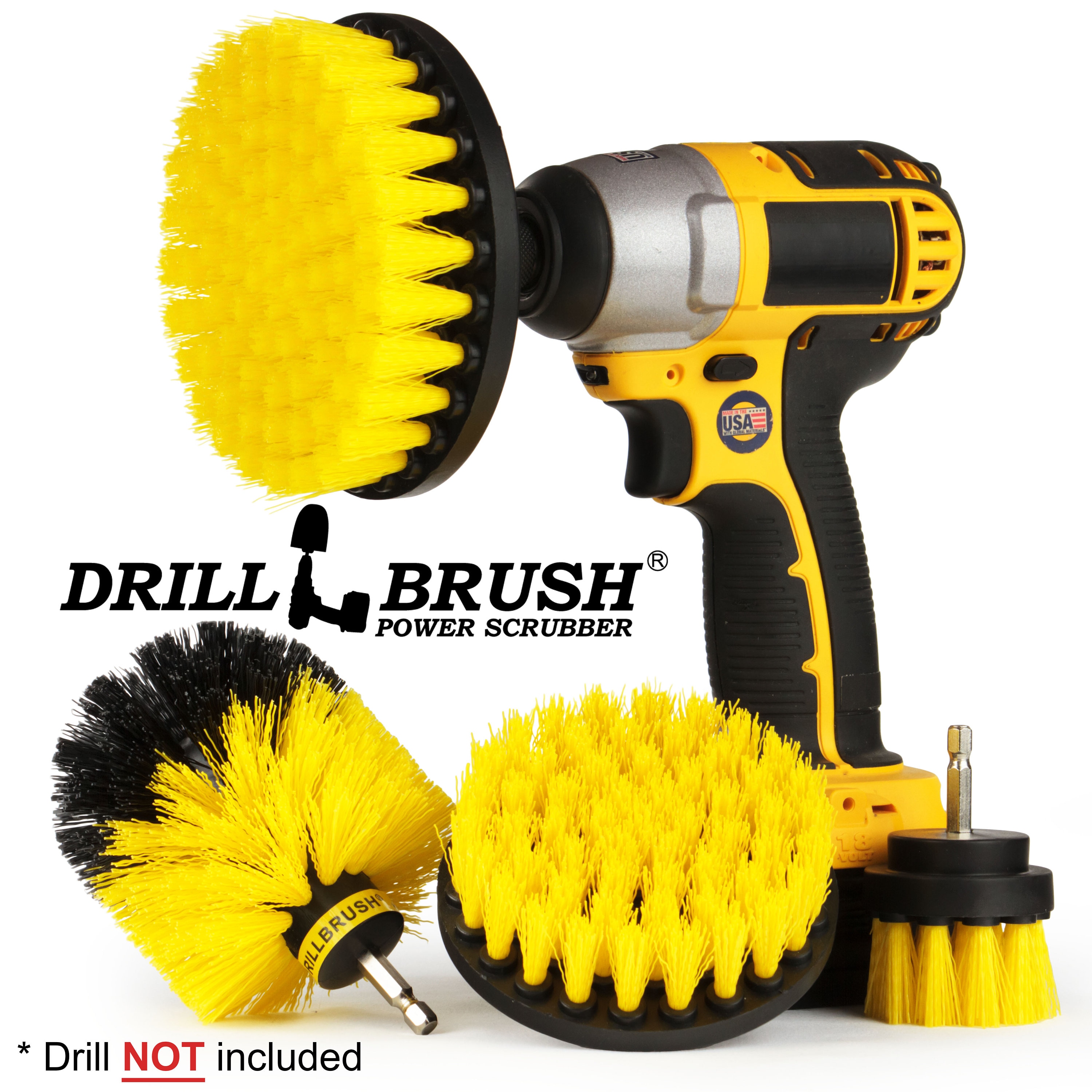 22PC Drill Brush Attachment Power Scrubber Cleaning Kit Combo Scrub Tub Cleaner 