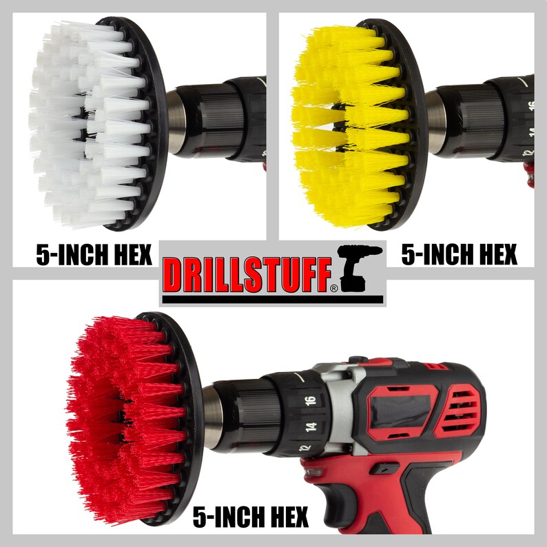 3pc Carpet Mat 5 Round Brush W/power Drill Attachment Car Care