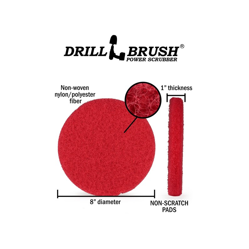 8 Red Medium Scrub Pad Etsy