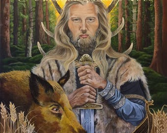Norse God Freyr Greeting Card