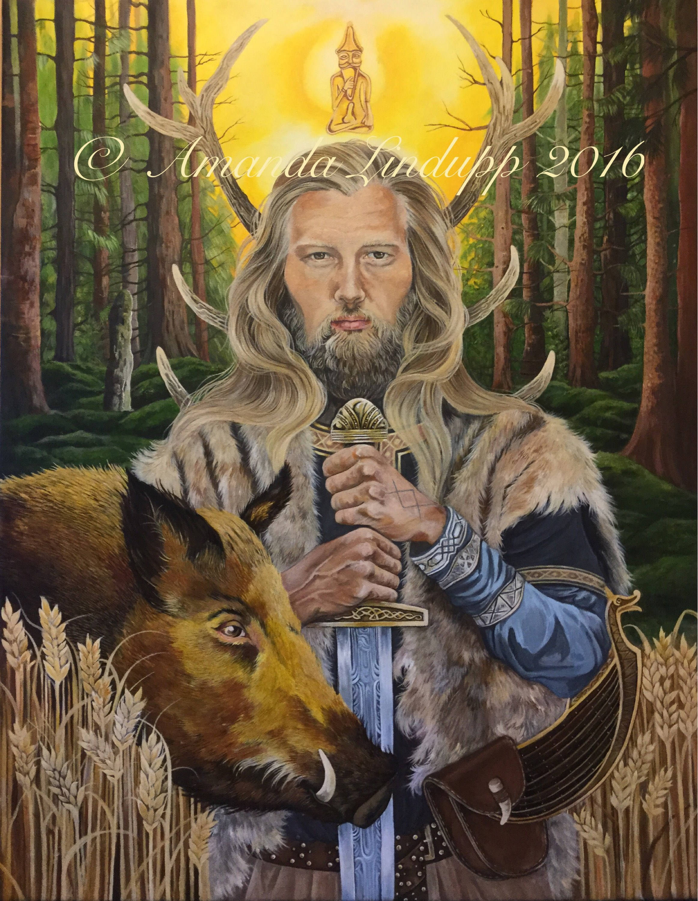 photo Freyr Norse Mythology Art norse god freyr greeting card