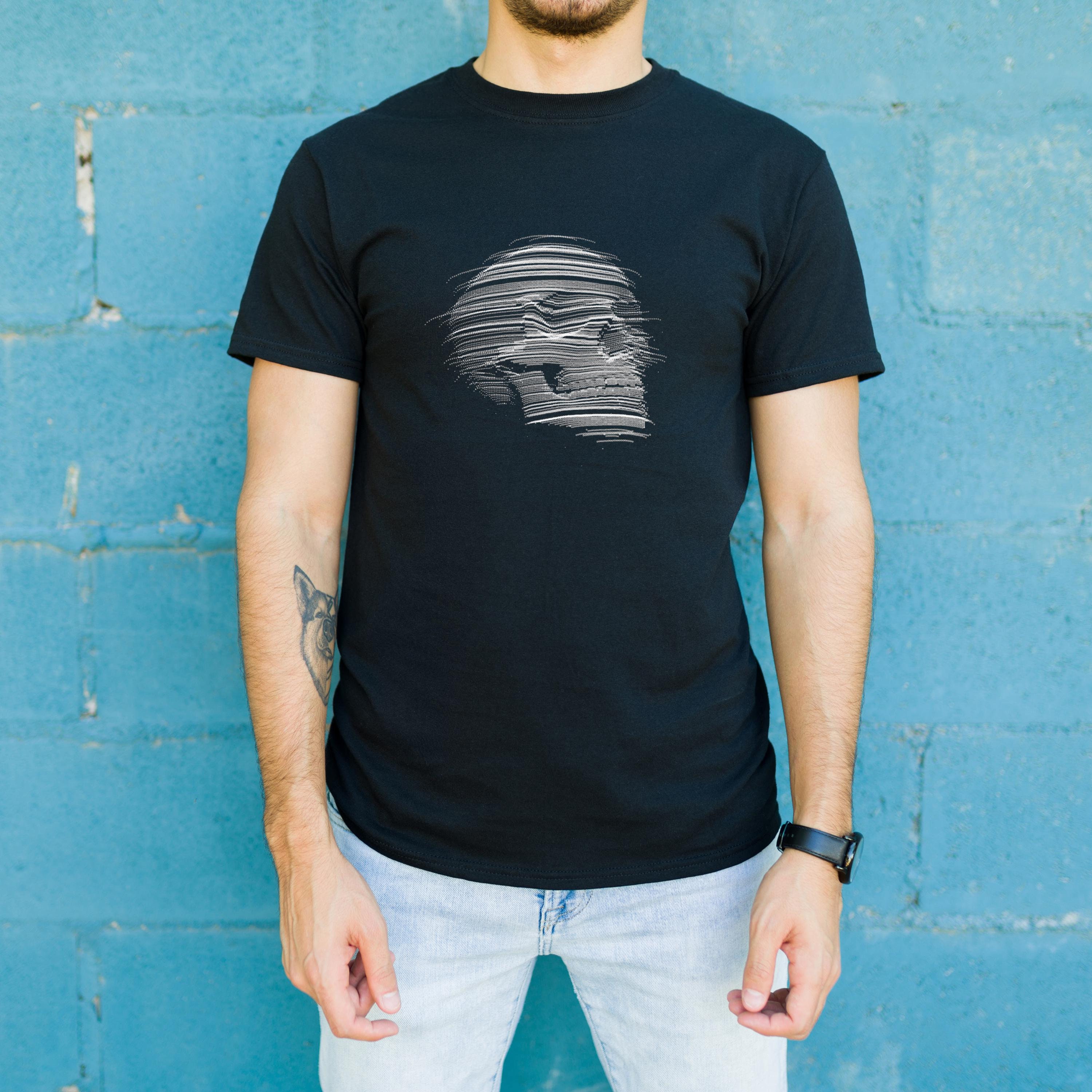 Cyber Skull || Unisex Heavy Cotton Tee, Art Print T-shirt, Handmade Gift