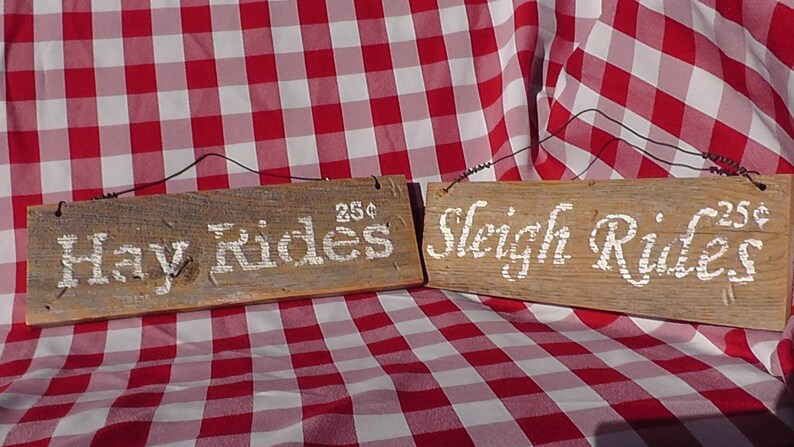 Hay Rides Sign Hay Rides/ Sleigh Rides-free Shipping-reversible Antique Style Sign ...
