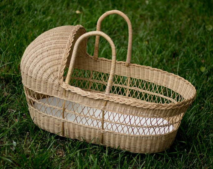 Vintage Wicker Basket, Vintage Baby Carrier, Boho Baby