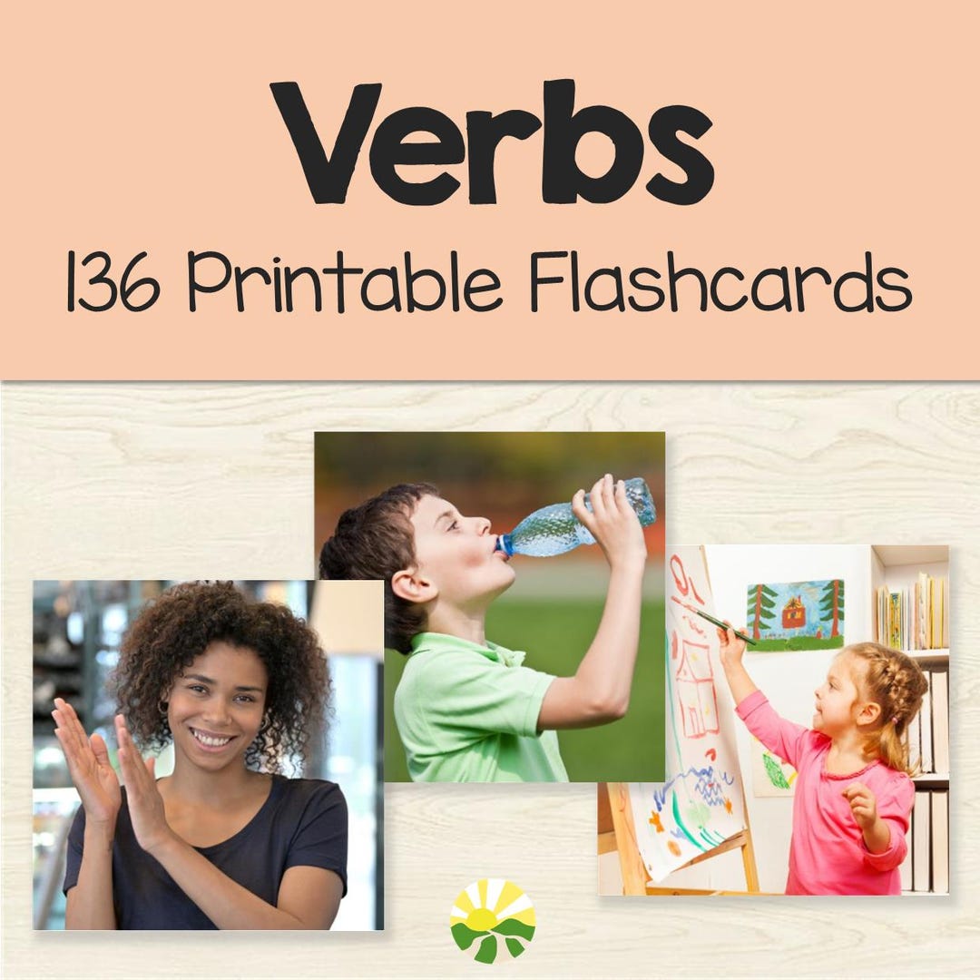 Verbs Action Words Flashcards | Printable Speech Therapy & Special ...