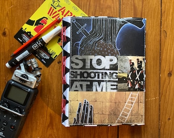Handmade A5 Journal, Collage Cover, Lay Flat Binding