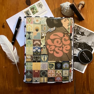 Handmade notebook, extra durable hand bound journal with unlined paper, ideal for journaling, sketching and traveling, A5 size