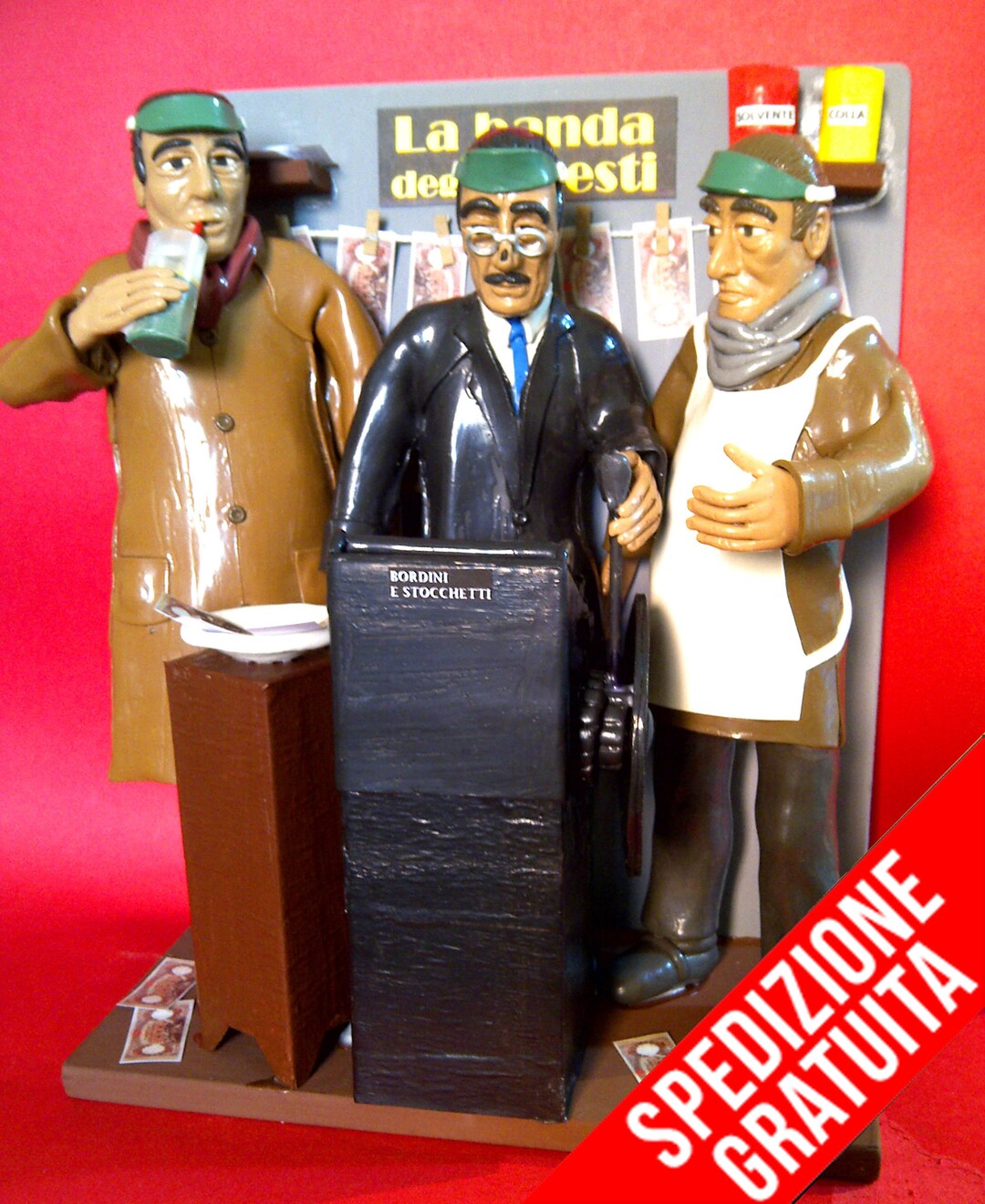 Statuette Italian Brain Red - Set 8 Pezzi Animali 3D Per Collezione - Foto 5