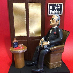 Statuette Action Figures Don Vito Corleone The Godfather The Godfather with room scene