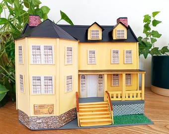 Handmade Miniature Blind School Model - Rustic 19th Century Frontier Building - Walnut Grove Style