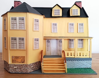 Handmade Miniature Blind School Model - Rustic 19th Century Frontier Building - Walnut Grove Style