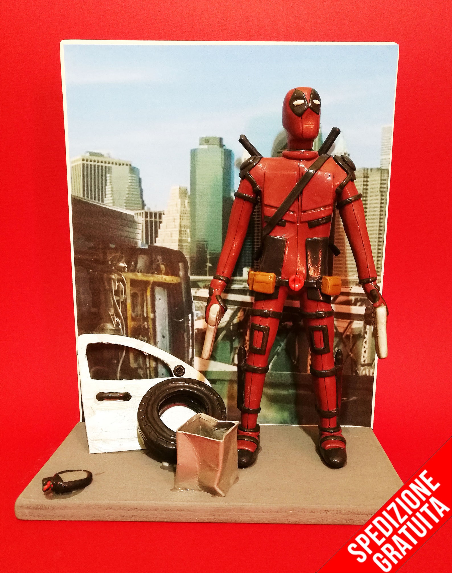 Statuette Action Figures DEADPOOL With DIORAMA Pieces Etsy