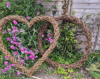 Large Plain Willow Wicker Christmas Wreath Natural UK Hanging Giant Circle Ring Heart