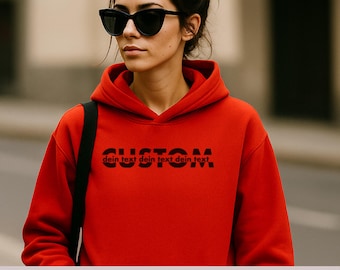 Personalizowana bluza z kapturem z Twoim tekstem! - Prezent dla rodziny, przyjaciół i par, prezent świąteczny, prezent urodzinowy