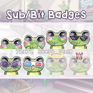 Cute FROG Sub Badges / Bit Badges for your Twitch channel